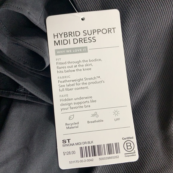 Athleta Dresses Athleta Winona Midi Support Dress Black Nwt Poshmark